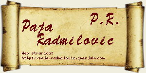 Paja Radmilović vizit kartica